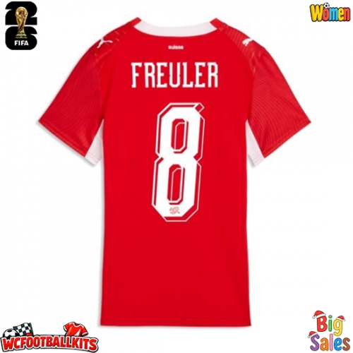 Switzerland Ruben Vargas #17 Replica Home Stadium Shirt for Women World Cup 2026 Short Sleeve